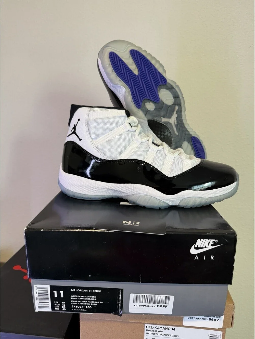 Air Jordan 11 Retro High Concord 2018 Size 11 Brand New 378037-100 White Black